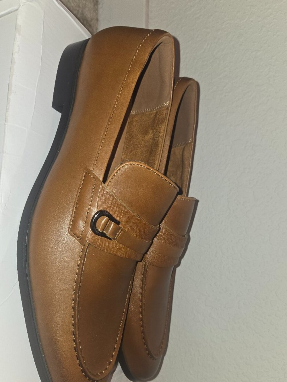 ALDO Men’s Brown Cognac Loafers Dress Shoes New Never Worn Size 12